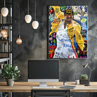 Iconic Rock Star in Motion Pop Culture Poster