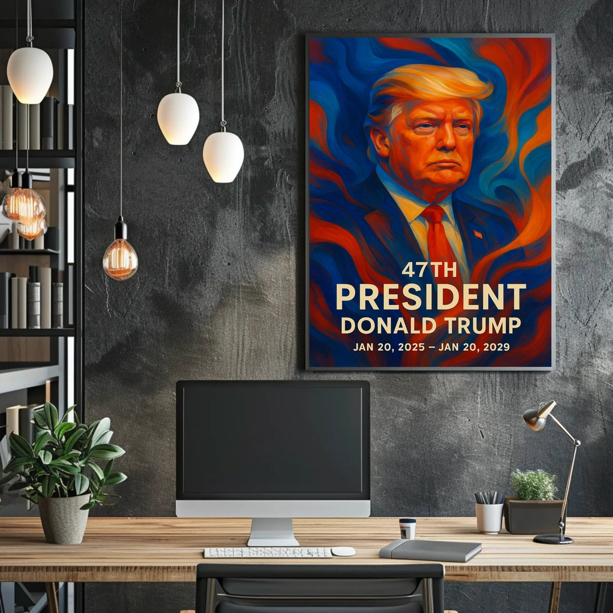 Patriotic U.S. Leader in Dynamic Colors Political Poster