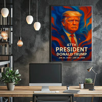 Patriotic U.S. Leader in Dynamic Colors Political Poster