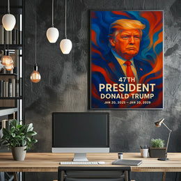Patriotic U.S. Leader in Dynamic Colors Political Poster
