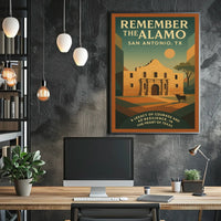 Alamo Sunset Vintage Poster: Texas Heritage Art Print