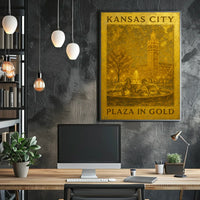 Kansas City Plaza In Gold Poster