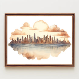 Dreamy Cityscape Reflection Poster