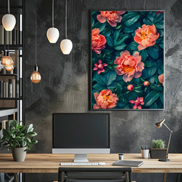 Elegant Peony Garden Floral Art Poster