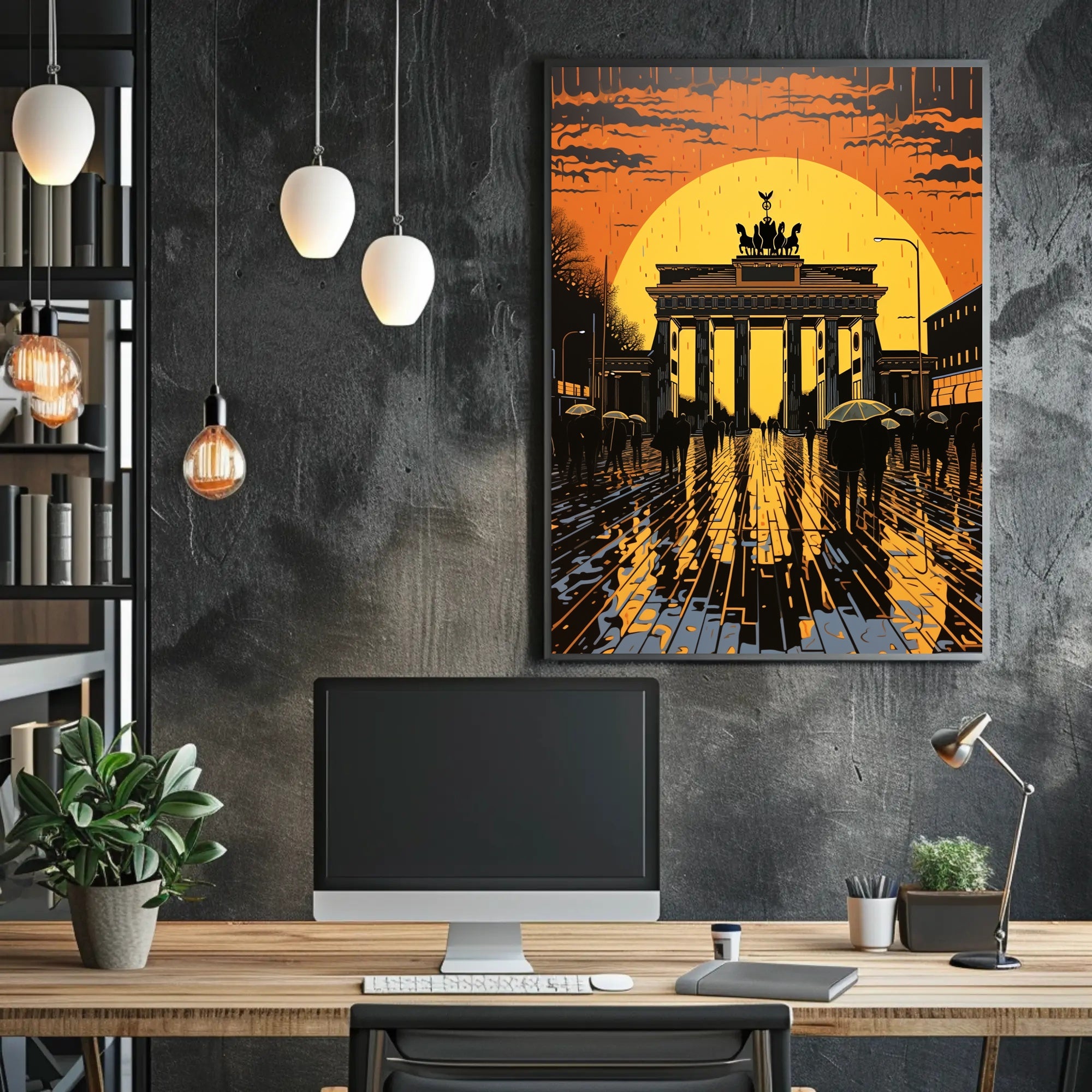 Sunset At The Brandenburg Gate Poster