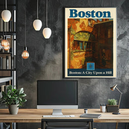 Boston City Upon a Hill Urban Cityscape Poster