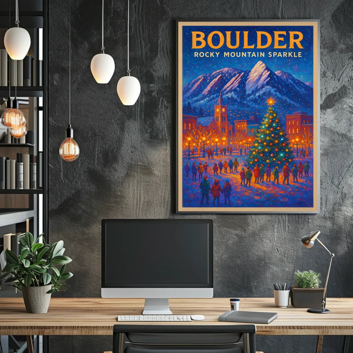 Boulder Rocky Mountain Sparkle Poster