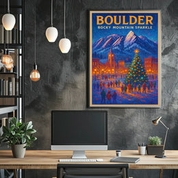 Boulder Rocky Mountain Sparkle Poster
