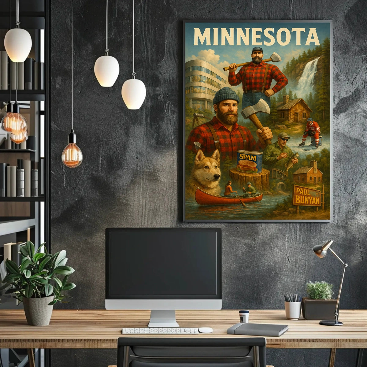 Paul Bunyan Minnesota Icon Poster