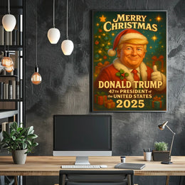 Merry Christmas Donald Trump Santa Suit Political Poster