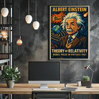 Albert Einstein Minimalist Relativity Poster