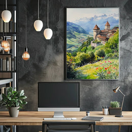 Liechtenstein Vaduz Castle Hilltop View Poster