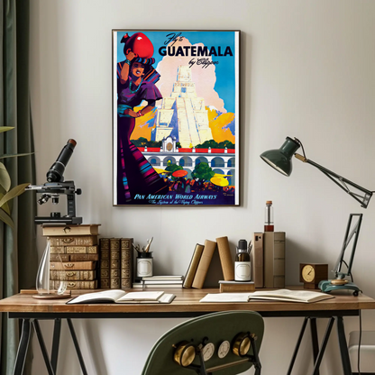 Guatemala Pan Am Airways Vintage Poster