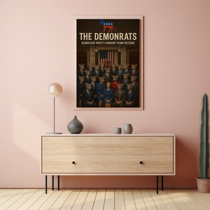 Demonrats Political Satire Group Portrait Parody Poster