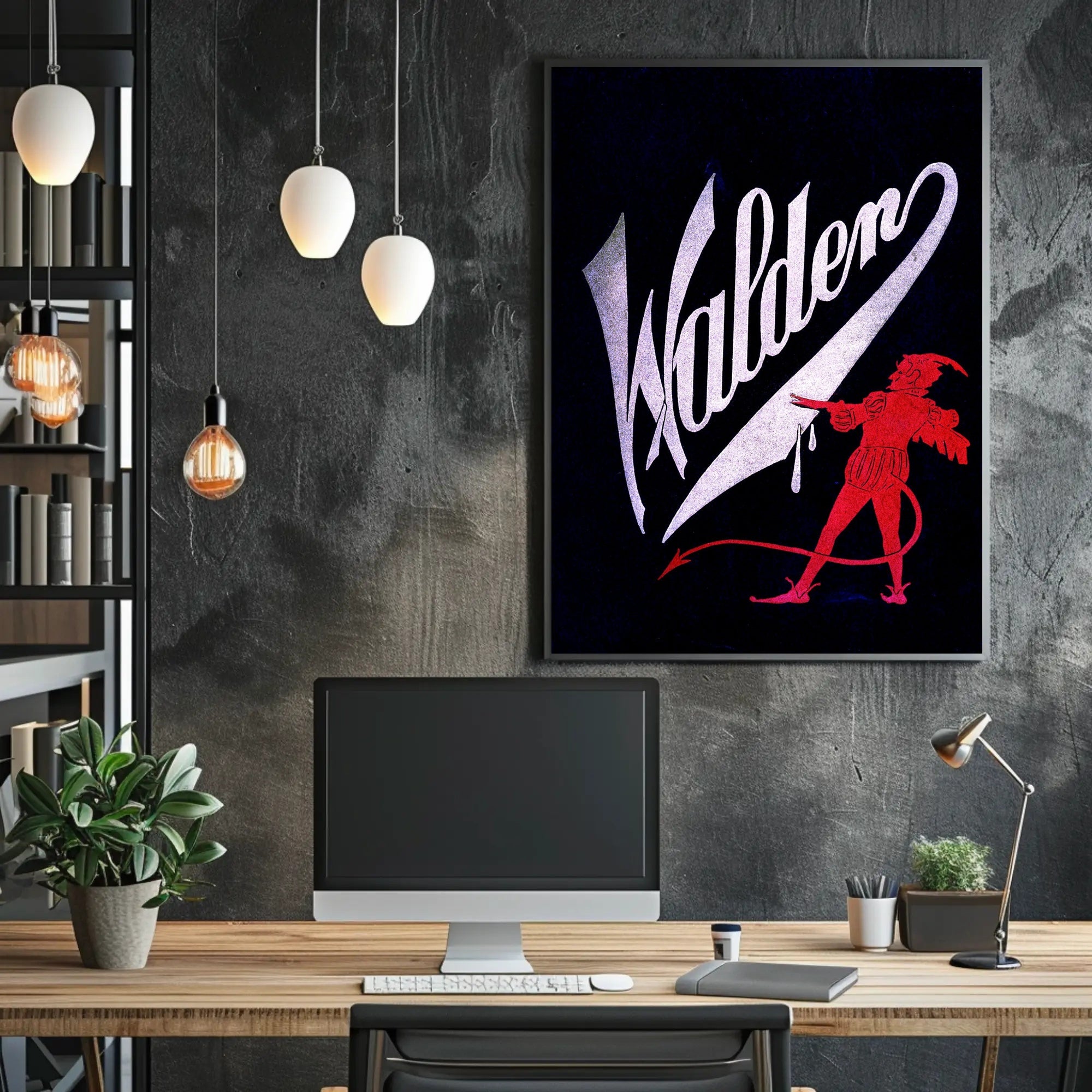 Devilish Vintage Mischief: Walden Theatrical Cultural Poster
