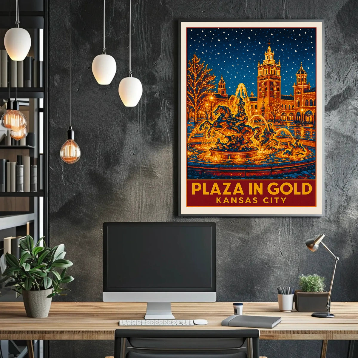 Plaza In Gold Kansas City Poster