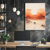 Desert Journey At Sunset Poster