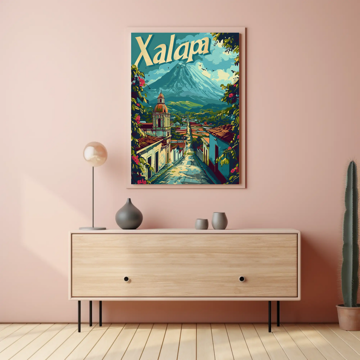 Xalapa Mexico Volcano Colonial Town View Travel Poster Travel Poster