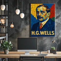 H.G. Wells Mosaic Portrait Poster