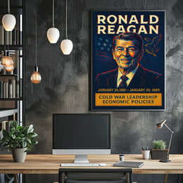 Ronald Reagan Cold War Leadership Poster