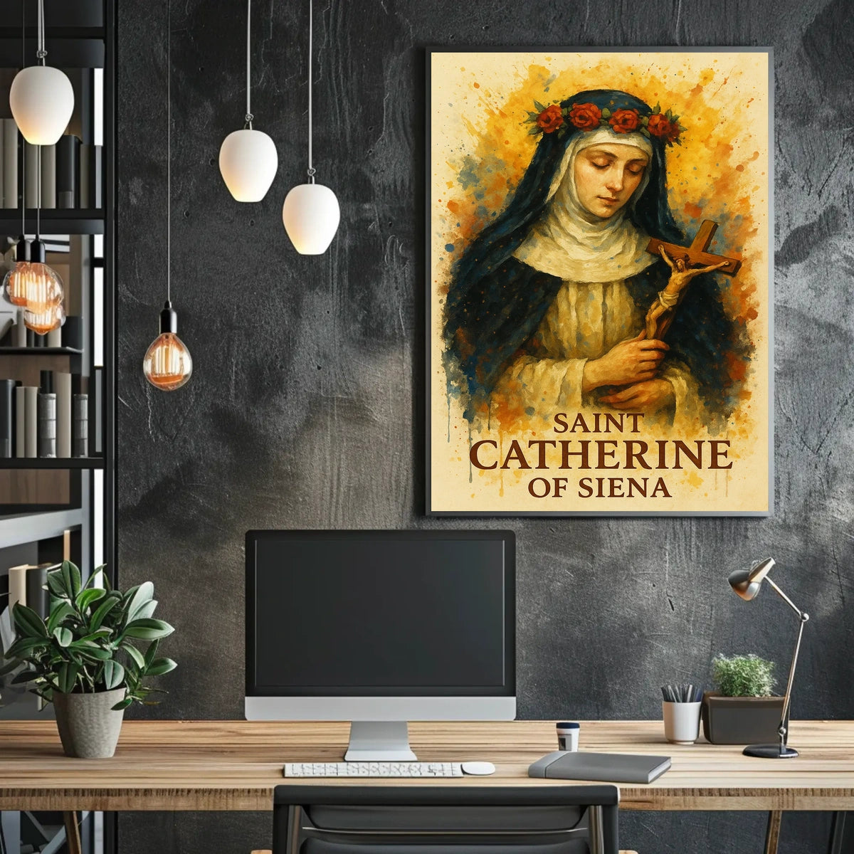 Saint Catherine of Siena In Heritage-Inspired Cultural Poster