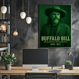 Buffalo Bill Bison Hunter Vintage Historical or Presidential Poster