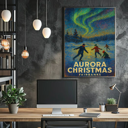 Aurora Christmas in Fairbanks Poster
