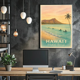 Hawaii Waikiki Sunrise Poster
