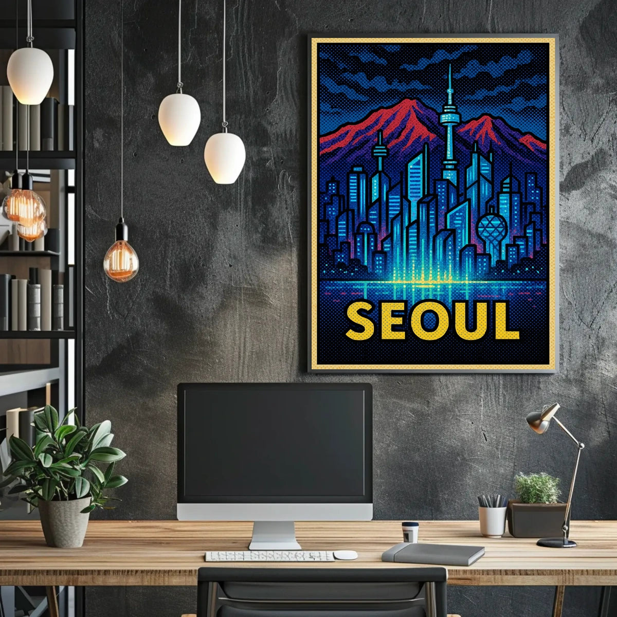 Seoul Skyline Art Poster