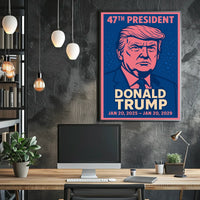 Donald Trump Visionary Renewal Digital Painting Typography Patriotic Legacy Poster