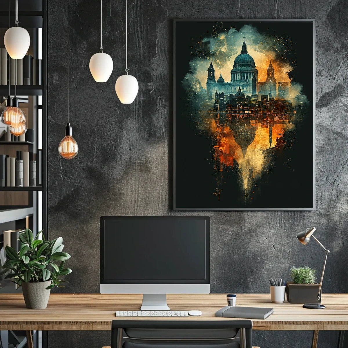 Cityscape Reflections Poster