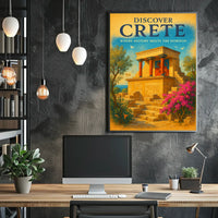Crete Knossos Palace Travel Poster