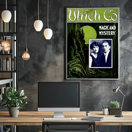 Magic and Mystery Gothic Castle Dragon Art Nouveau Poster