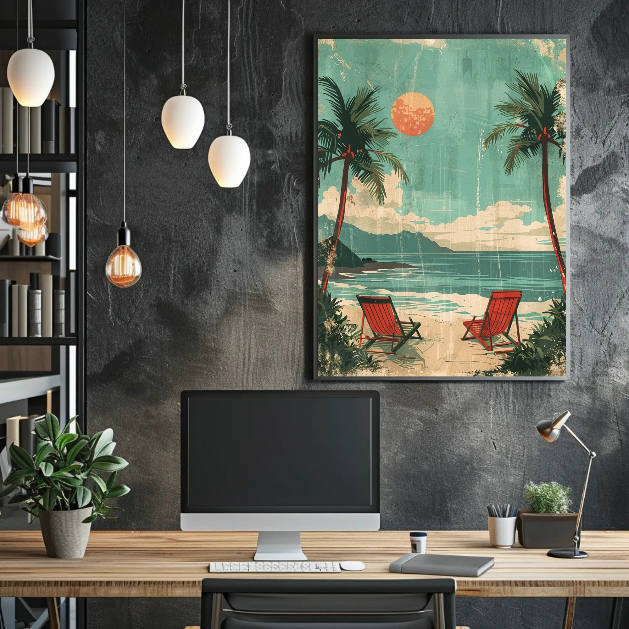 Panda's Watermelon Delight in Bamboo Forest Poster PosterGoat