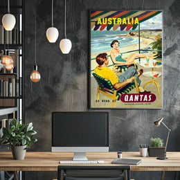 Discover Australia With Qantas Poster