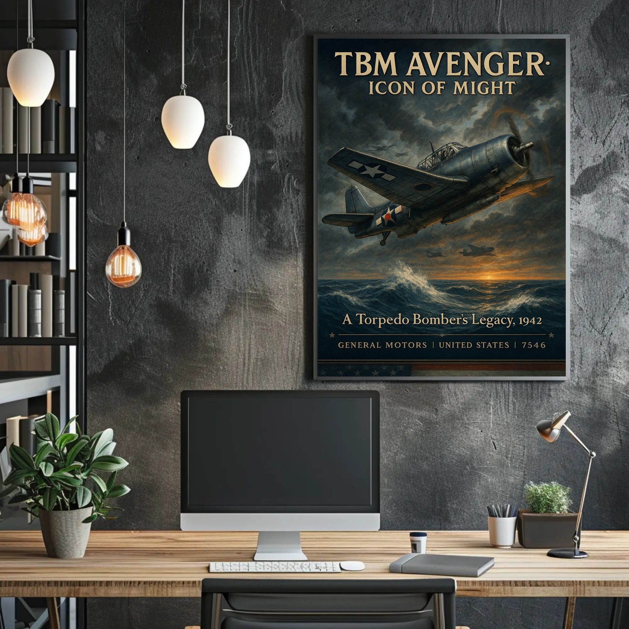 TBM Avenger Aviation Poster Vintage Military Wall Art