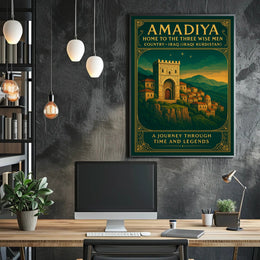 Amadiya Vintage Illustration: Cultural or Heritage Poster