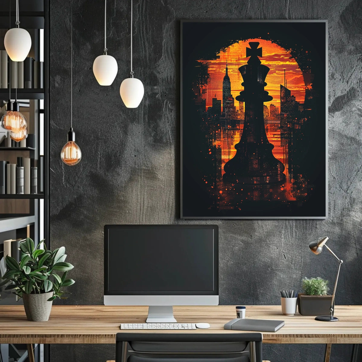 The Chess King In The Cityscape Poster
