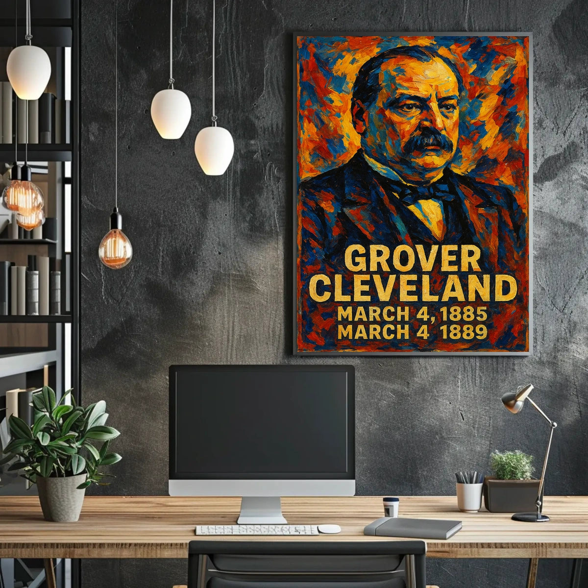 Grover Cleveland 22nd President of the United States Glitch Hop Art Poster
