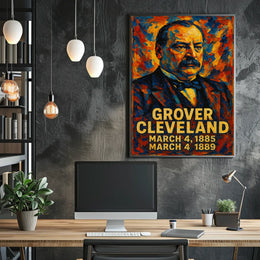 Grover Cleveland 22nd President of the United States Glitch Hop Art Poster