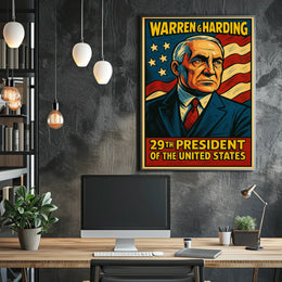 Warren G Harding 29th President Poster History Wall Art