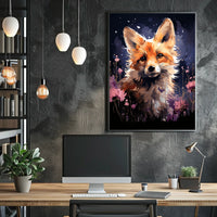 Enchanting Fox in Floral Fantasy Art Poster