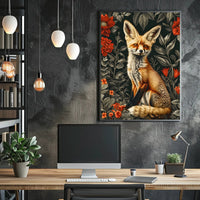Enchanted Fox Floral Wonderland Poster
