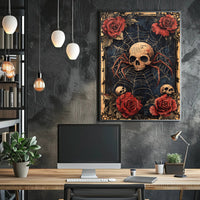 Web Of Roses And Skulls Poster