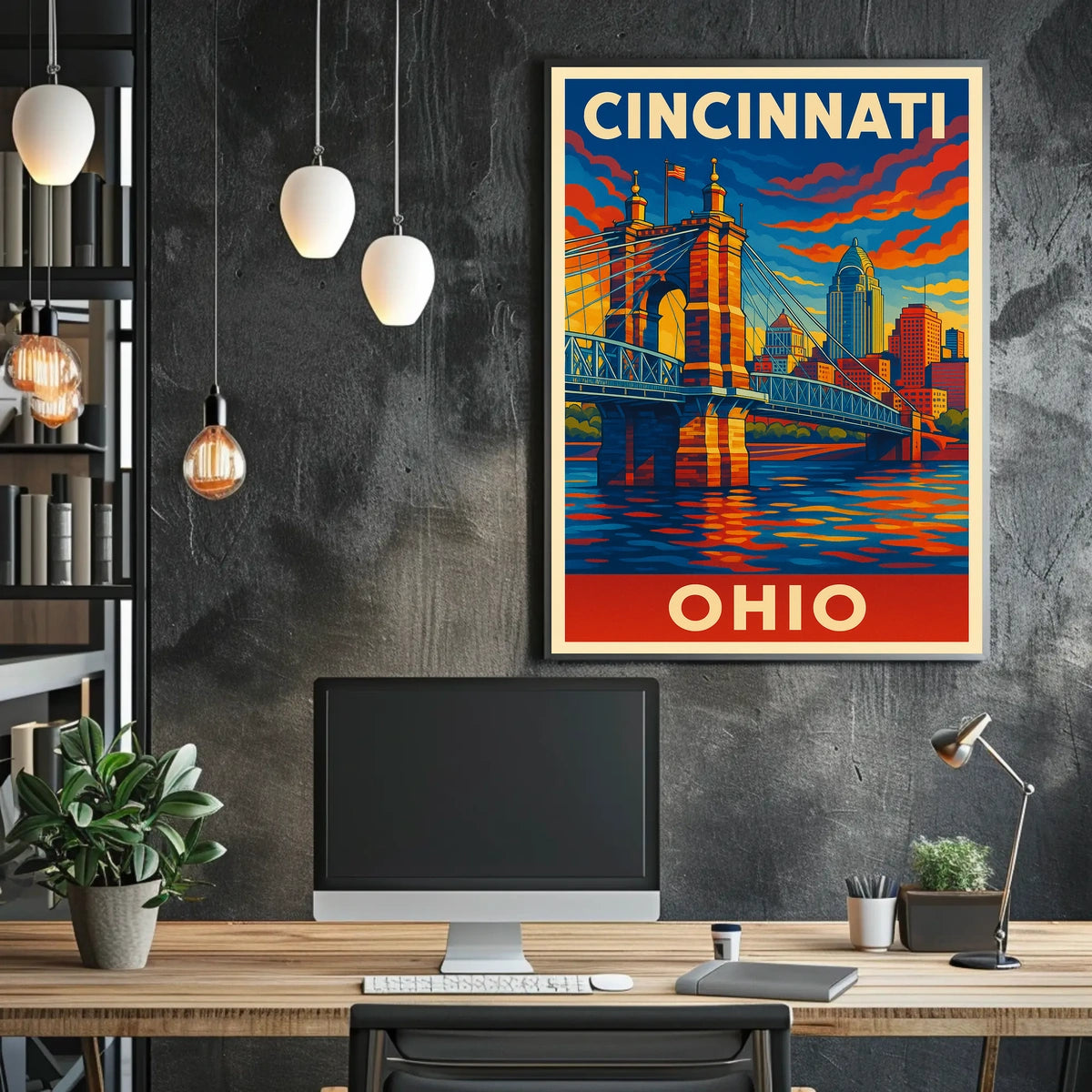 Cincinnati Skyline Art Poster