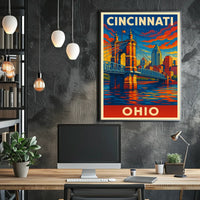 Cincinnati Skyline Art Poster