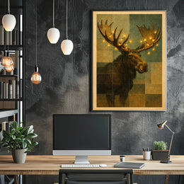 Illuminated Moose Poster