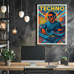 Techno Vibes Poster PosterGoat