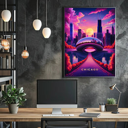 Dreamy Chicago Sunset Poster