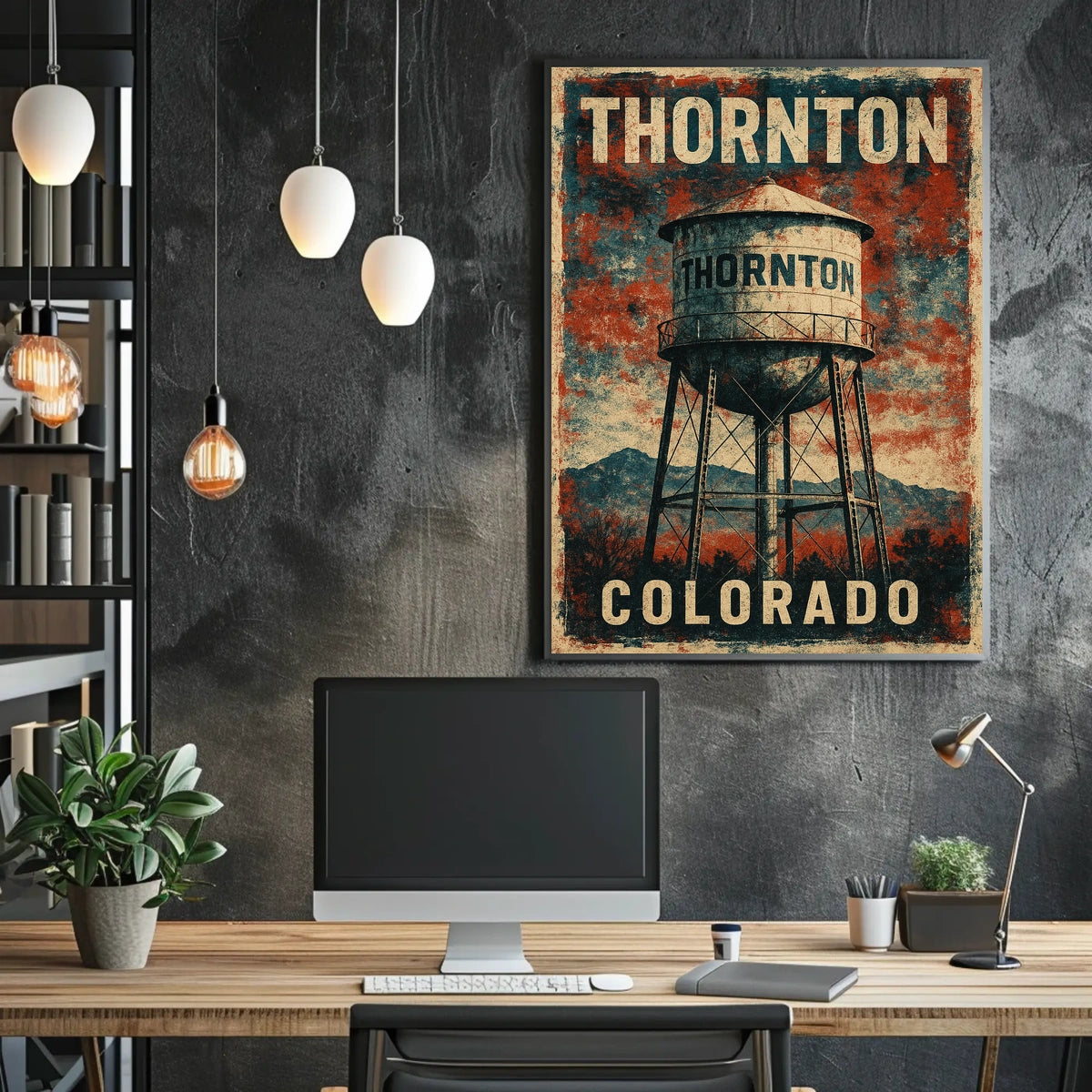 Thornton Water Tower Cityscape Wanderlust Realism Poster